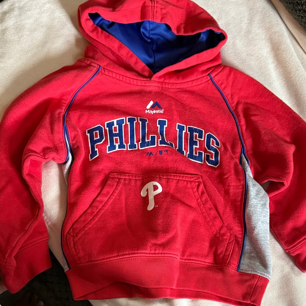 Majestic Red and Blue Phillies Kids Hoodie